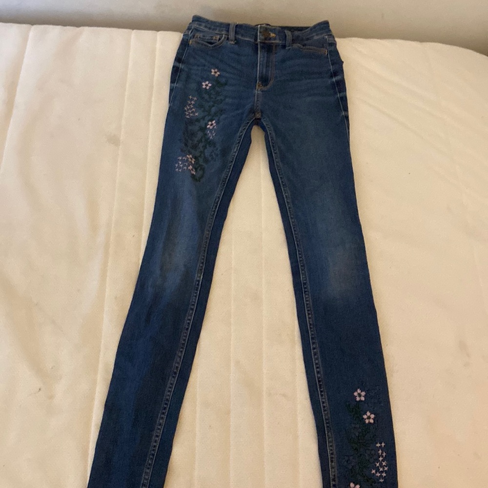 Hollister jeans High rise super skinny embroidered